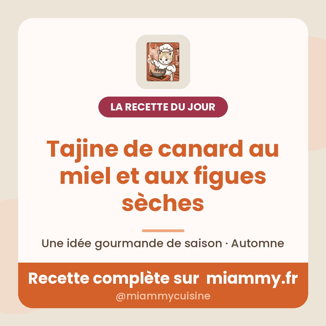 Tajine de canard au miel et aux figues sèches — la recette du jour Miammy